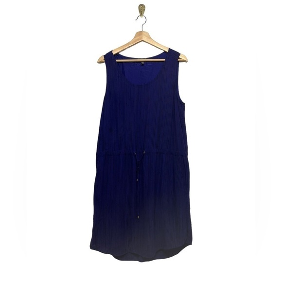 EILEEN FISHER Silk Striped Tank Dress Blue M - Picture 4 of 8